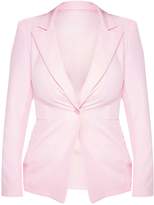 Thumbnail for your product : PrettyLittleThing Stone Fitted Suit Woven Blazer