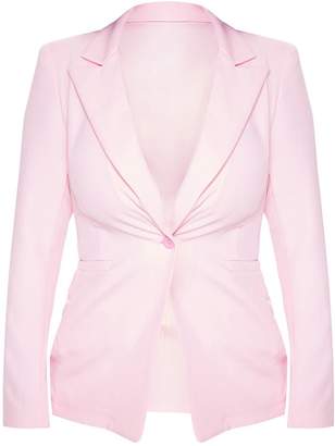PrettyLittleThing Stone Fitted Suit Woven Blazer