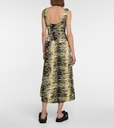 Thumbnail for your product : Ganni Tiger-print satin midi dress