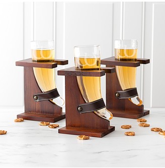 Cathy's Concepts Personalized 'Viking Horn' Beer Glass & Rustic Stand - Multiple Letters Available