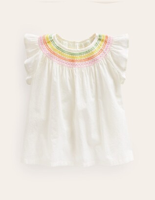 Boden Woven Smocked Top