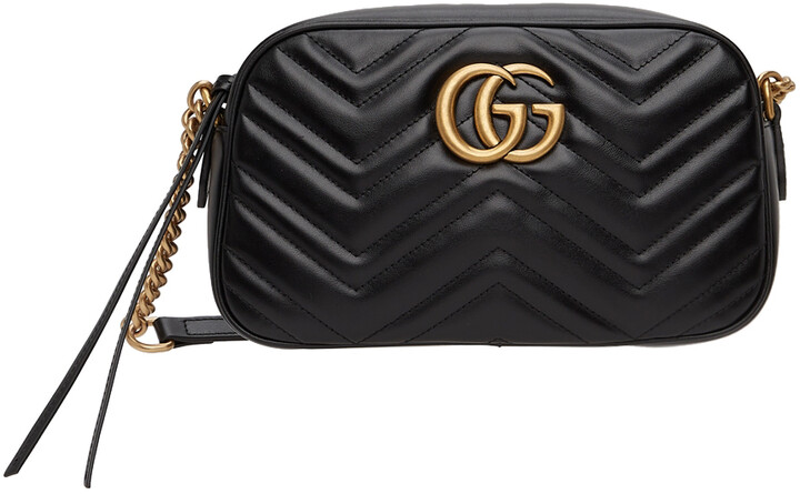 Gucci Black Matelasse Leather Mini GG Marmont Camera Bag Gucci