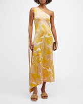 Thumbnail for your product : Alexis Brave One-Shoulder Tie Printed Midi Dress
