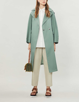 Topshop Florence pleated back cotton-blend jacket - ShopStyle