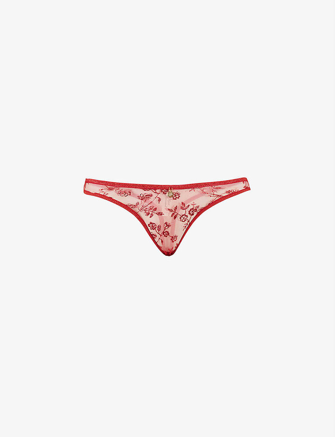 Agent Provocateur Zadi high-rise mesh thong - ShopStyle