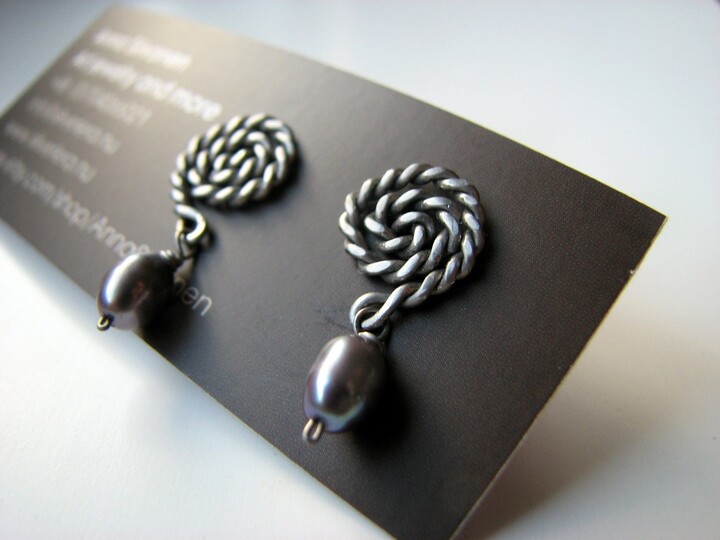 Etsy Titanium Pearl Earrings