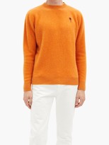 Thumbnail for your product : The Elder Statesman Palm Tree-embroidered Cashmere Sweater - Orange