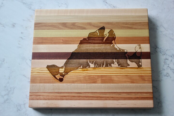 Martha's Vineyard Map Engraved Wooden Serving Board & Bar