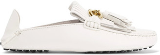 Tod's Gommino Fringed Leather Loafers - Off-white