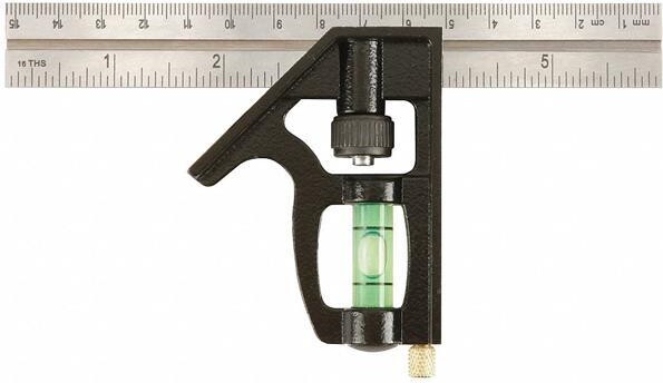 Johnson 406EM-S Combo Square,6 in L,in/mm Graduations