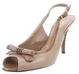 Thumbnail for your product : Bruno Magli Leather Slingback Pumps Nude Leather Slingback Pumps