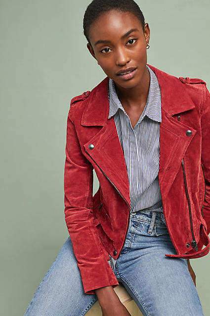 blank nyc red suede jacket