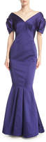 Thumbnail for your product : Zac Posen V-Neck Double-Face Duchess Satin Evening Gown