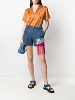Thumbnail for your product : Love Moschino Fringed-Detail Denim Shorts