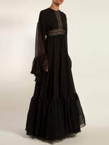 Thumbnail for your product : Giambattista Valli Lace-trimmed Silk Crepe De Chine Gown - Womens - Black