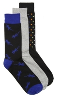 Thumbnail for your product : Aston Grey Lizard Mens Dress Socks - 3 Pack
