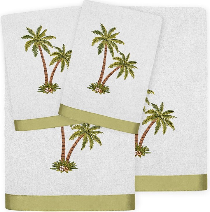 Linum Home Textiles Palmera 4pc Embellished Turkish Cotton Towel Set