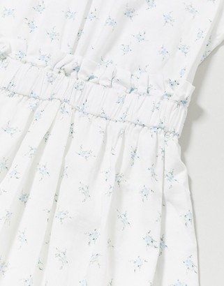And other stories & floral print frill hem midi dress in white