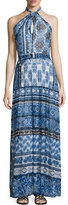 Thumbnail for your product : Fuzzi Halter Scarf-Print Maxi Dress