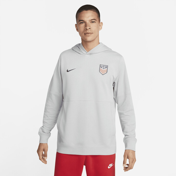 Nike Men's U.S. French Terry Soccer Hoodie in Grey ShopStyle