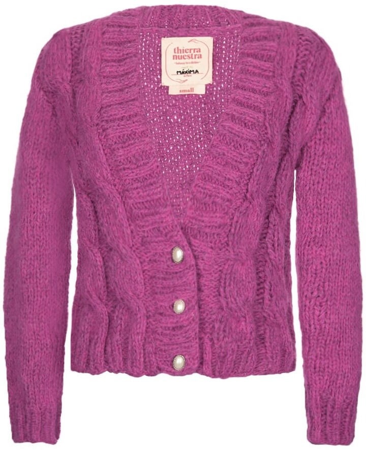 fuschia sweater cardigan