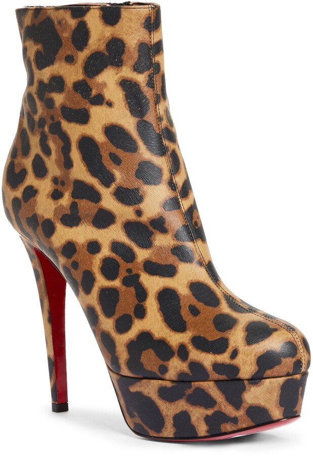 leopard print platform booties