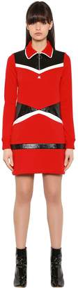 Courreges Faux Patent & Sweatshirt Mini Dress