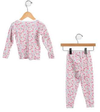 Petit Bateau Girls' Floral Print Pajama Set