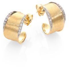 Marco Bicego Lunaria Diamond & 18K Yellow Gold Hoop Earrings/1