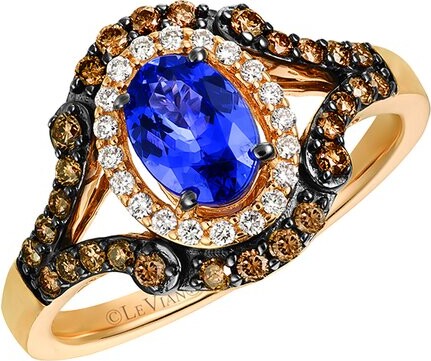 LeVian Royalblues 14K Rose Gold 1.16 Ct. Tw. Diamond & Tanzanite Ring