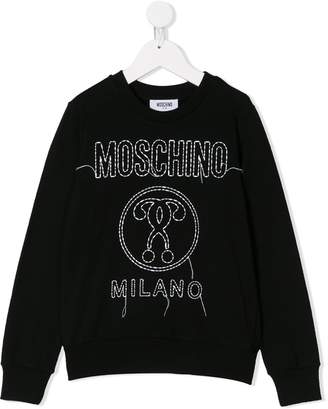 Moschino Kids TEEN stitch logo sweatpants