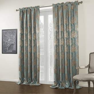MICHELE HOME FASHION 100"W x 84"L (Set of 1 panel) Lining And Blackout 20 sizes Available Custom Modern Jacquard Blue Floral Window Treatment Draperies & Curtains Panels