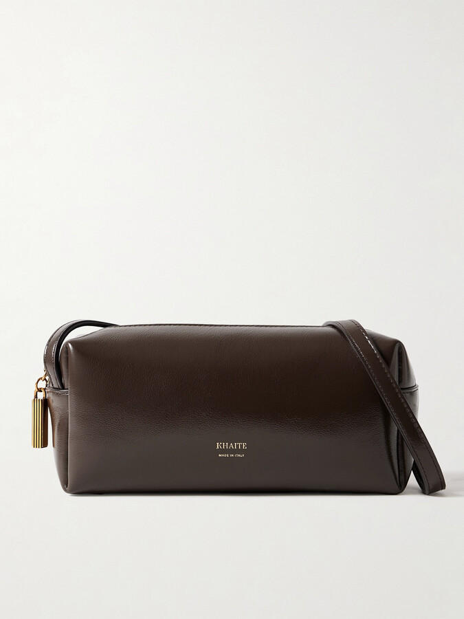 KHAITE Kye Glossed-leather Shoulder Bag - Brown