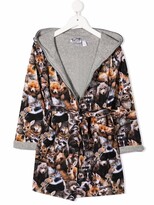 Thumbnail for your product : Molo Forest Animal-print organic cotton bathrobe