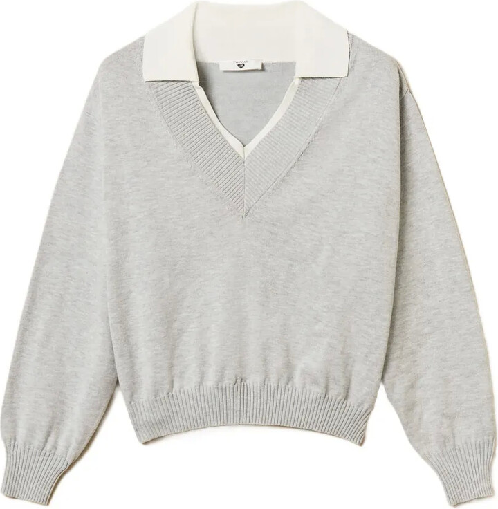 Twin-Set Wingtip-Collar Sweater