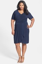 Thumbnail for your product : Adrianna Papell Ruched Waist Matte Jersey Dress (Plus Size)