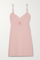 Thumbnail for your product : Eberjey Naya Lace-trimmed Stretch-tencel Modal Chemise - Pink