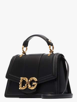 Dolce & Gabbana black Amore leather cross body bag