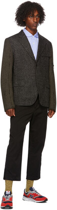 Junya Watanabe Grey Paneled Wool & Corduroy Jacket