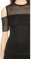 Thumbnail for your product : Yigal Azrouel Mesh Cutout Shoulder Top