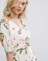 Thumbnail for your product : Vero Moda Floral Print Wrap Midi Dress