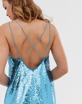 Thumbnail for your product : ASOS DESIGN all over sequin mini cami dress