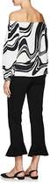 Thumbnail for your product : Lisa Perry Women's Ponte Crop Flared Flounce Pants - Black