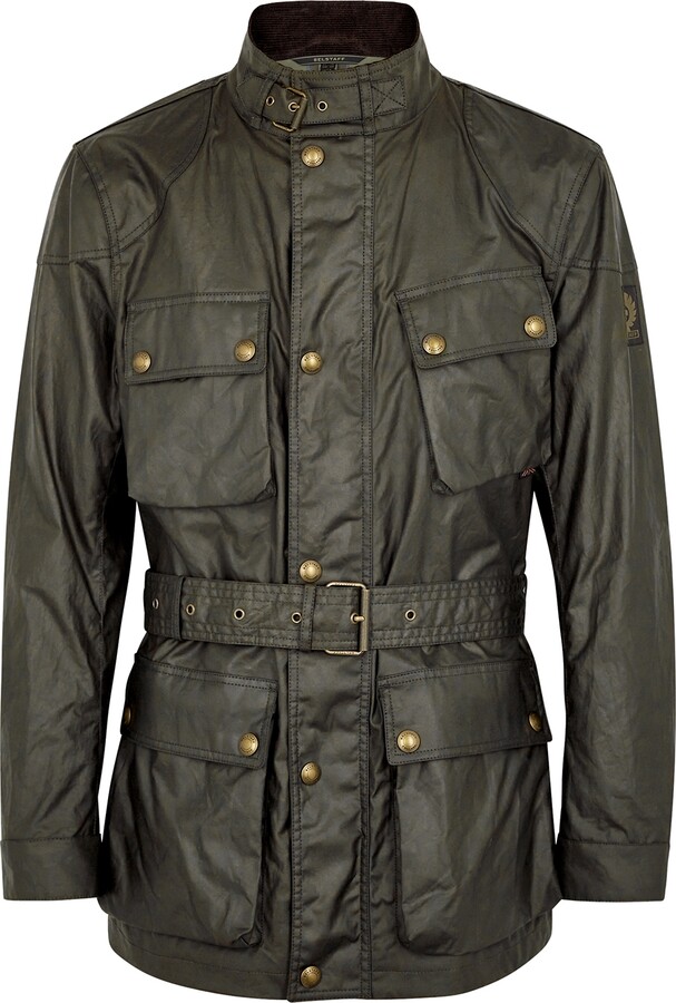 Belstaff Trialmaster waxed cotton jacket w/ belt - ShopStyle