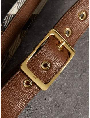 Burberry House Check and Grainy Leather Belt