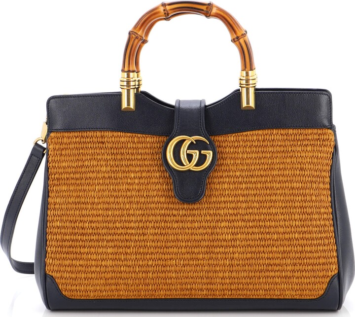Buy Gucci Ophidia Medium GG Tote Bag 'Green GG Straw Effect