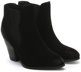 Thumbnail for your product : Df By Daniel Steep Black Suede Stacked Heel Ankle Boots