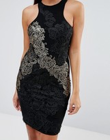 Thumbnail for your product : Forever Unique Daria Lace Bodycon Dress With Gold Lace Detail