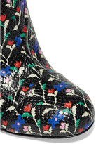Thumbnail for your product : Marc Jacobs Cora Printed Glossed Snake-effect Leather Ankle Boots - Black