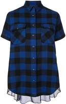 Thumbnail for your product : Sacai sheer panel plaid short sleeve shirt